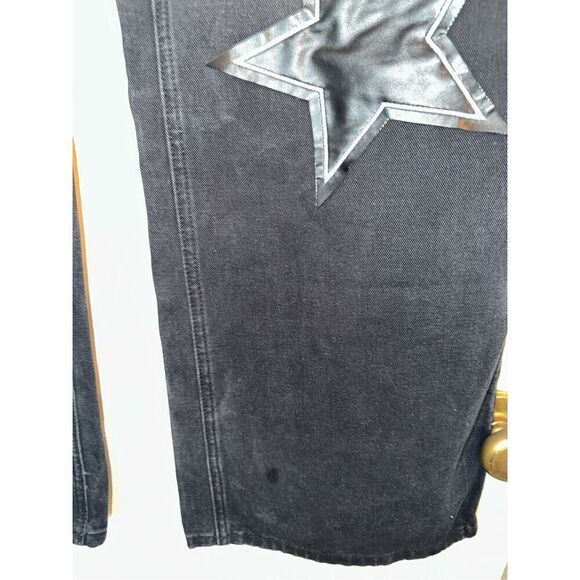 Y2K Streetwear Printed Star Patchwork  Baggy Jeans wide legged size Large L 8 - - Picture 3 of 9